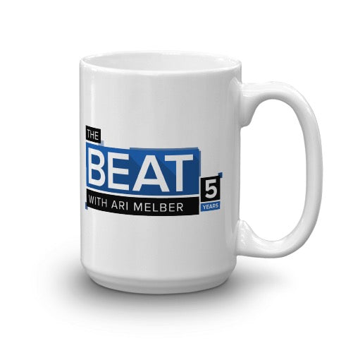 The Beat with Ari Melber 5th Anniversary White Mug