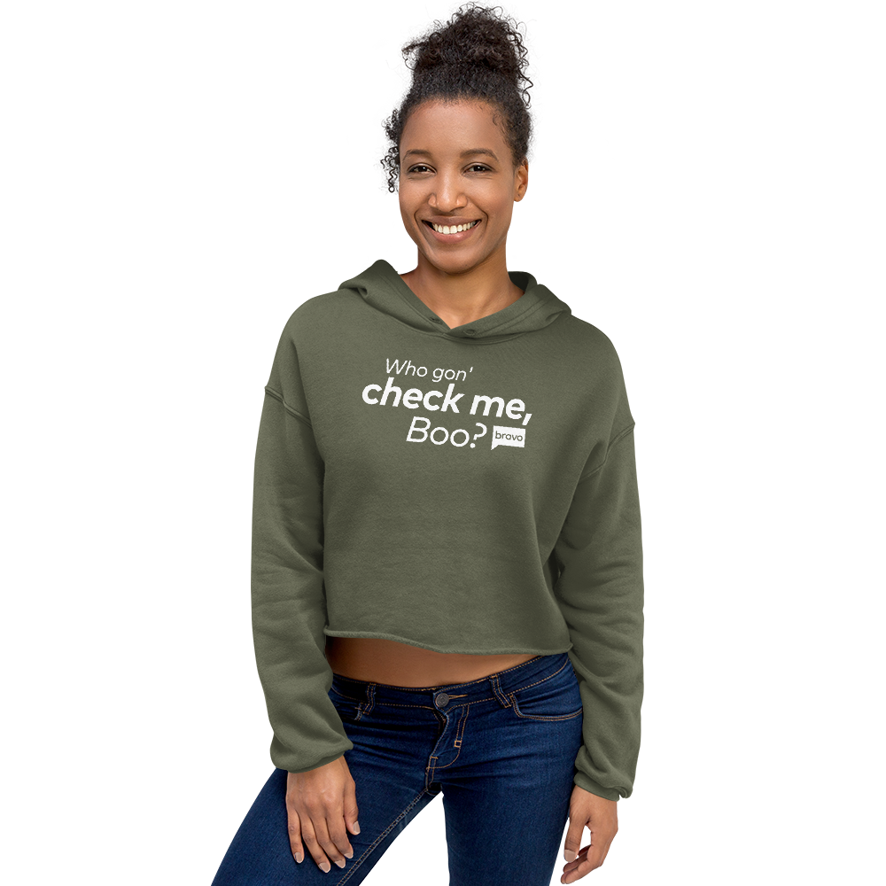 Bravo Gear Who Gon' Check Me, Boo? Women's Fleece Crop Hoodie