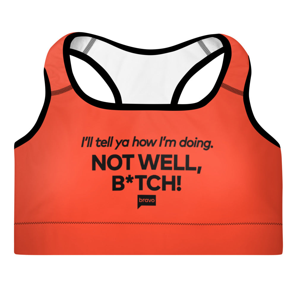 Bravo Gear Bravo How am I Doing? Red All-Over Print Sports Bra