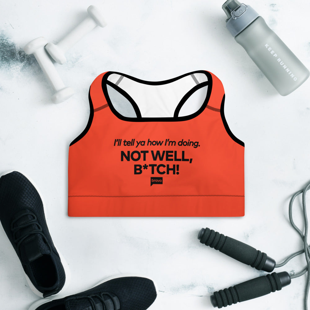 Bravo Gear Bravo How am I Doing? Red All-Over Print Sports Bra