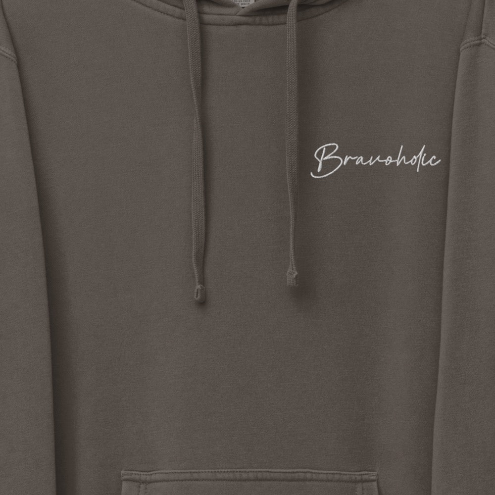 Bravoholic Script Embroidered Hoodie