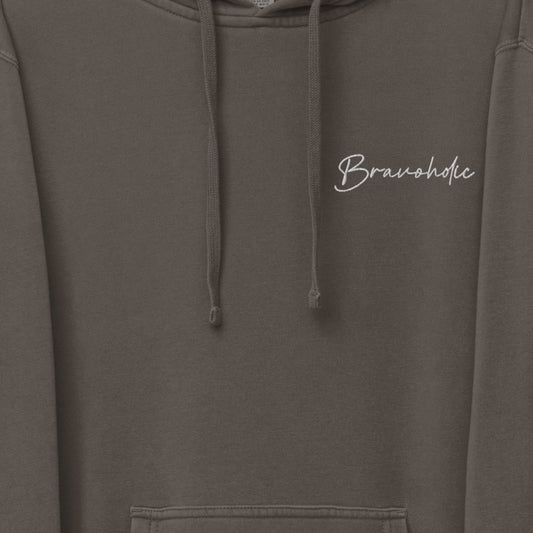 Bravoholic Script Embroidered Hoodie