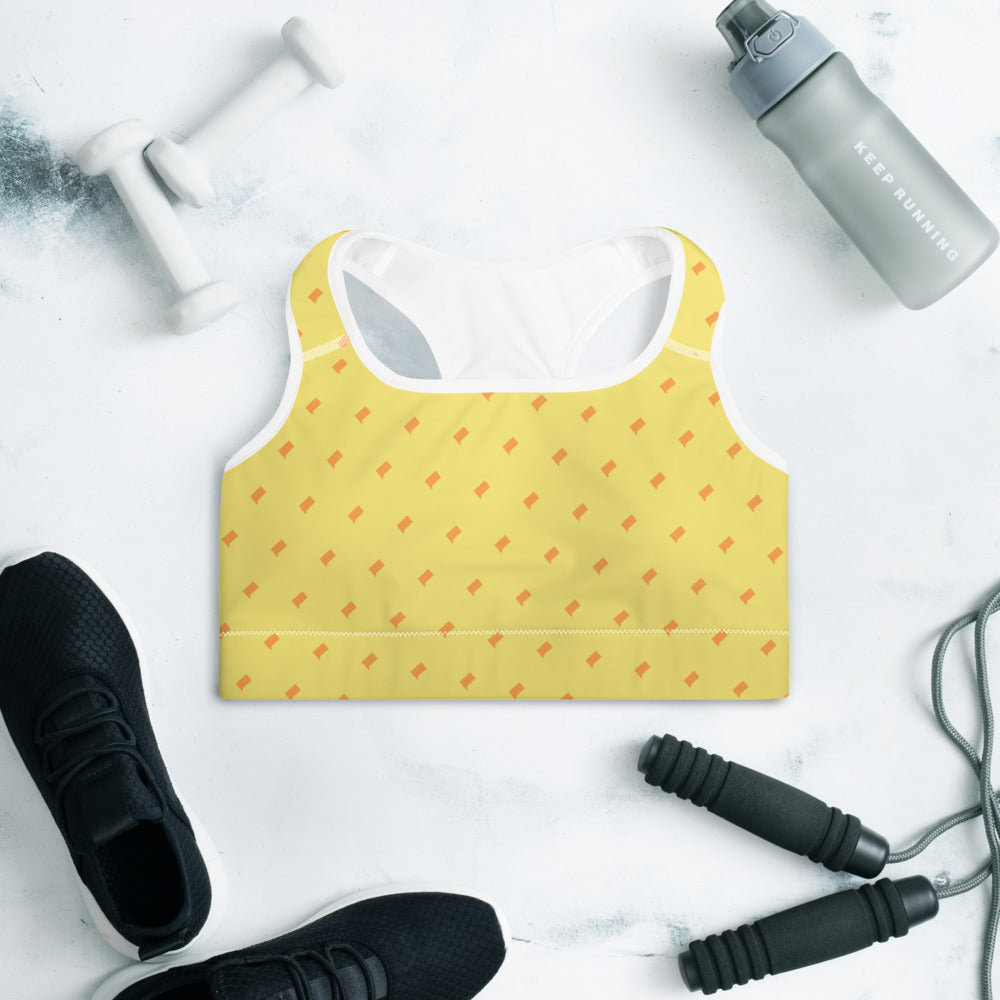 Bravo Gear Bravo Logo Yellow All-Over Print Sports Bra