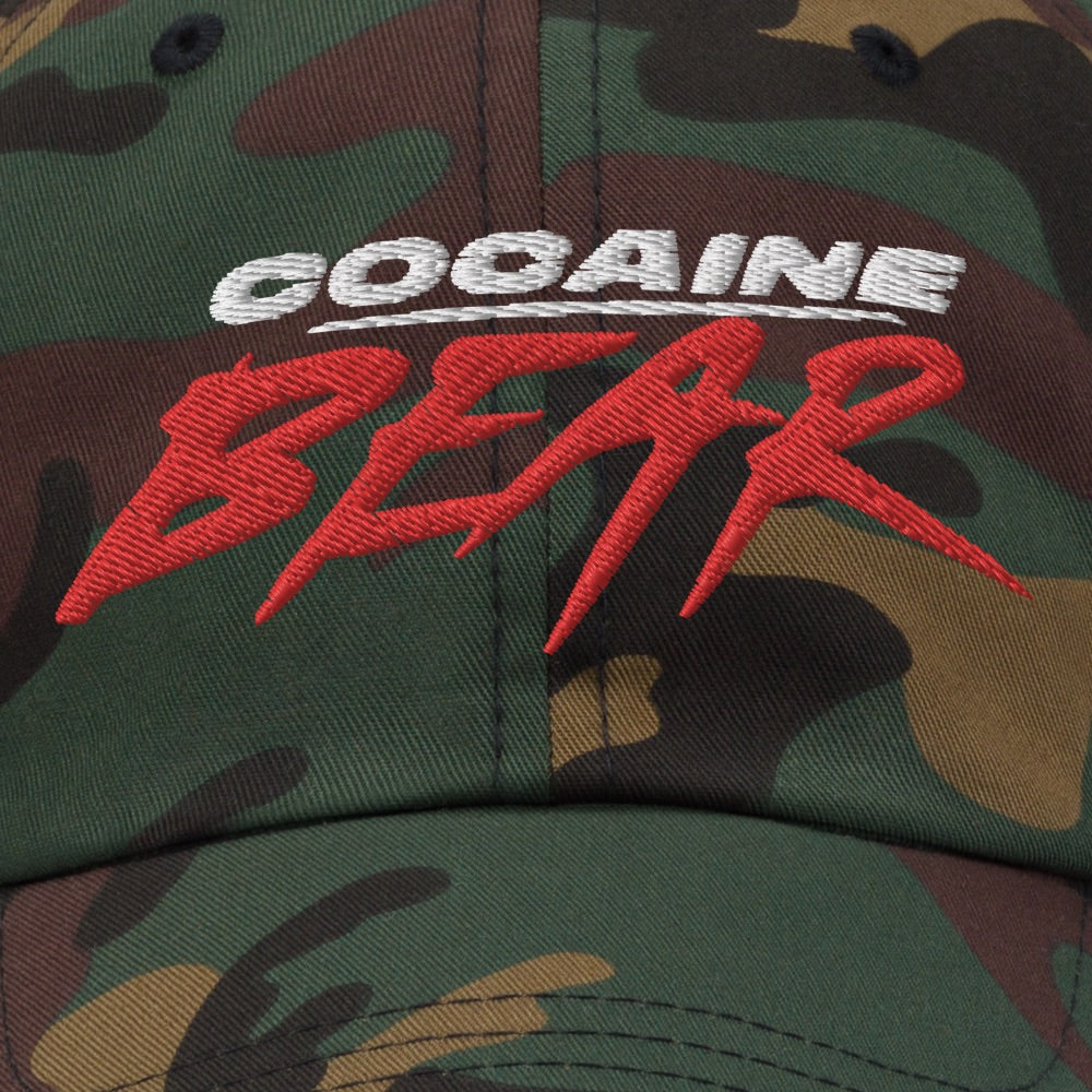 Cocaine Bear Logo Camo Dad Hat