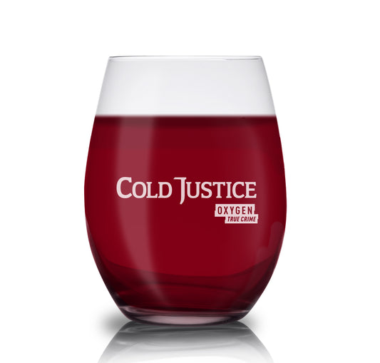 Cold Justice Logo Laser Engraved Stemless Wine Glass