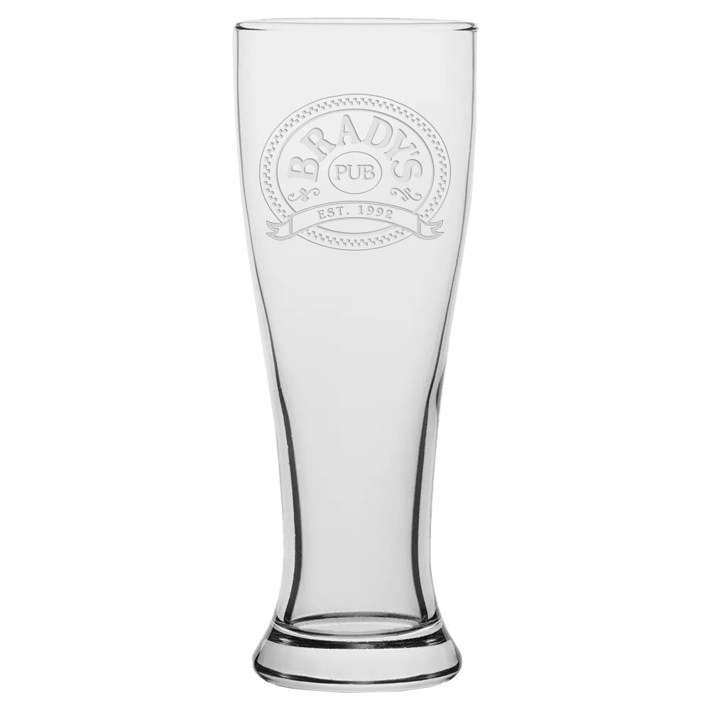 Days of Our Lives Brady's Pub Laser Engraved Pilsner Glass