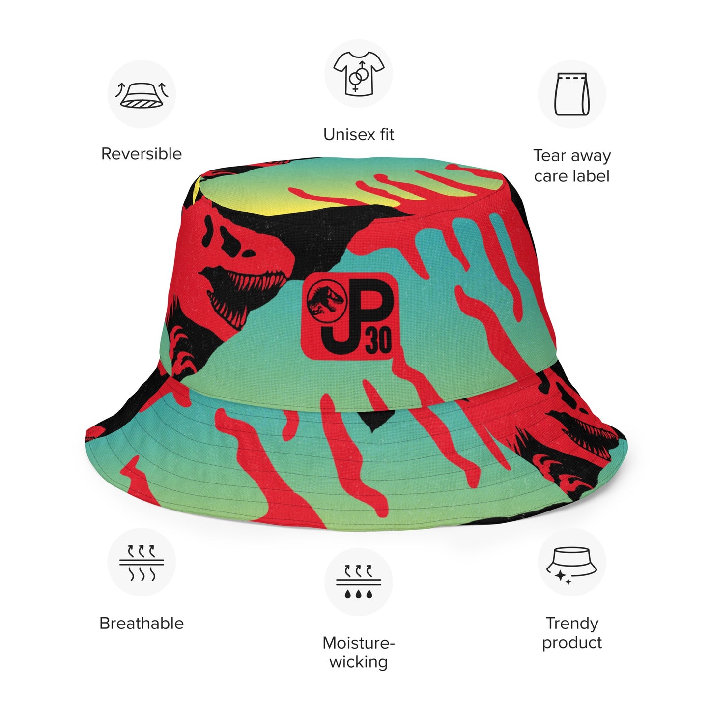 Jurassic Park 30th Anniversary Reversible Bucket Hat