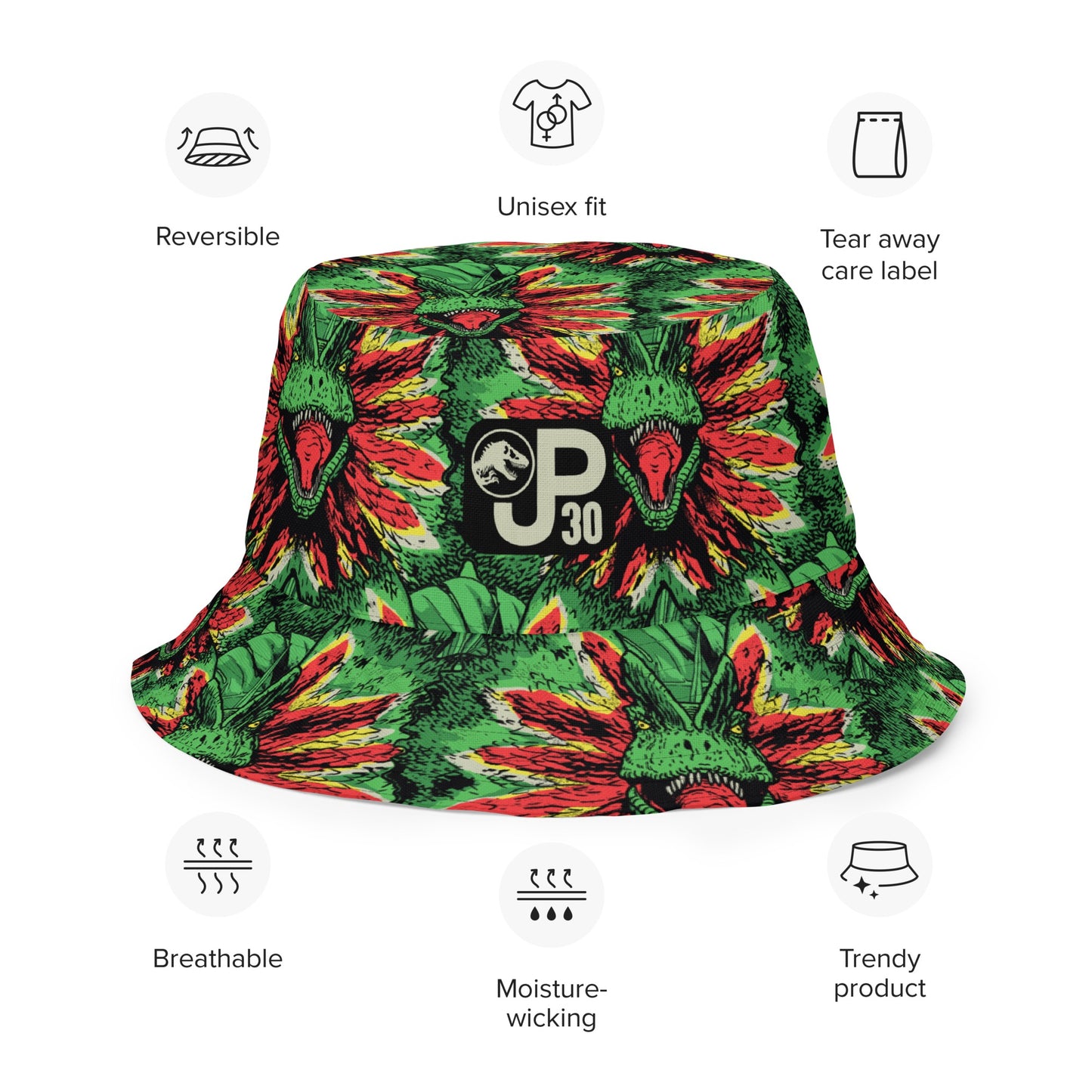 Jurassic Park 30th Anniversary Reversible Bucket Hat