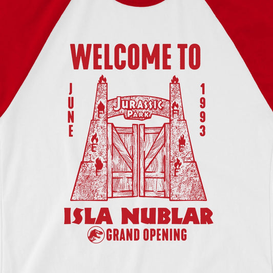 Jurassic Park 30th Anniversary Welcome To Isla Nublar Unisex Raglan