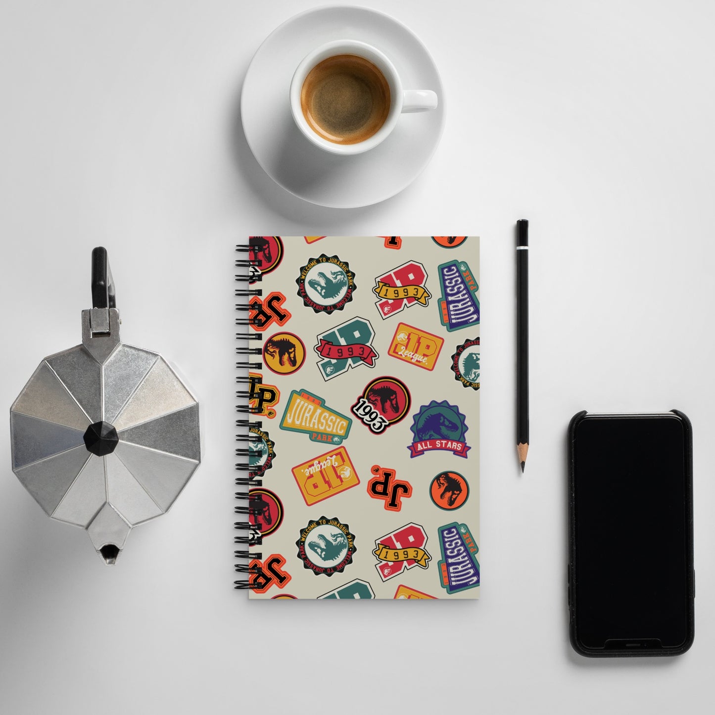 Jurassic Park Retro Varsity Pattern Notebook