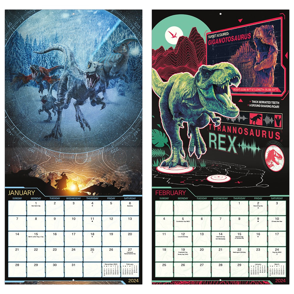 Jurassic World 16-Month 2024 Wall Calendar