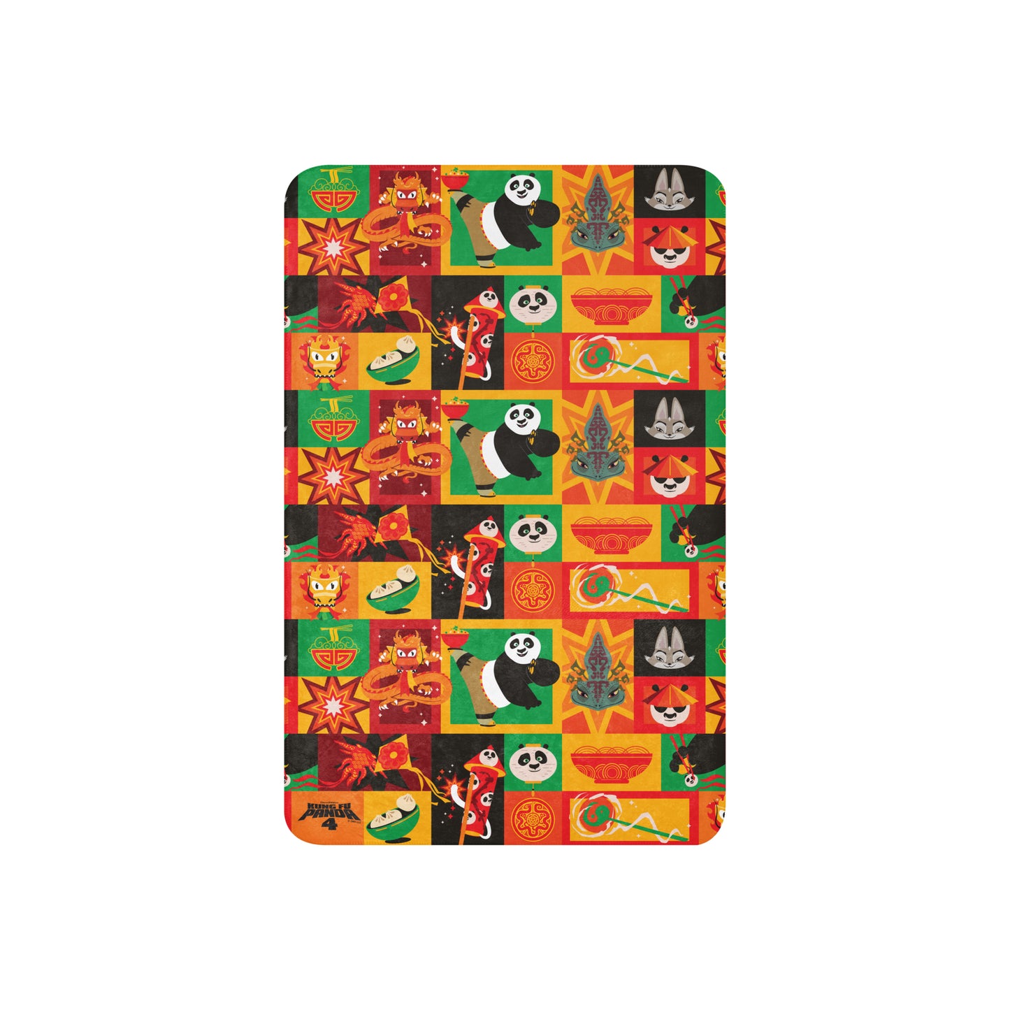 Kung Fu Panda 4 Patterened Sherpa Blanket