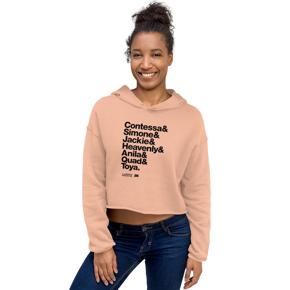Married to Medicine Names Ampersand Women's Fleece Crop Hooded Sweatshirt