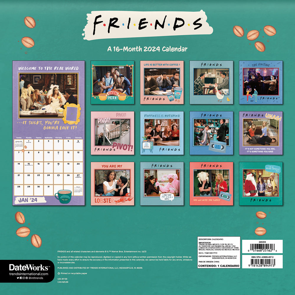 Friends 16-Month 2024 Mini Calendar