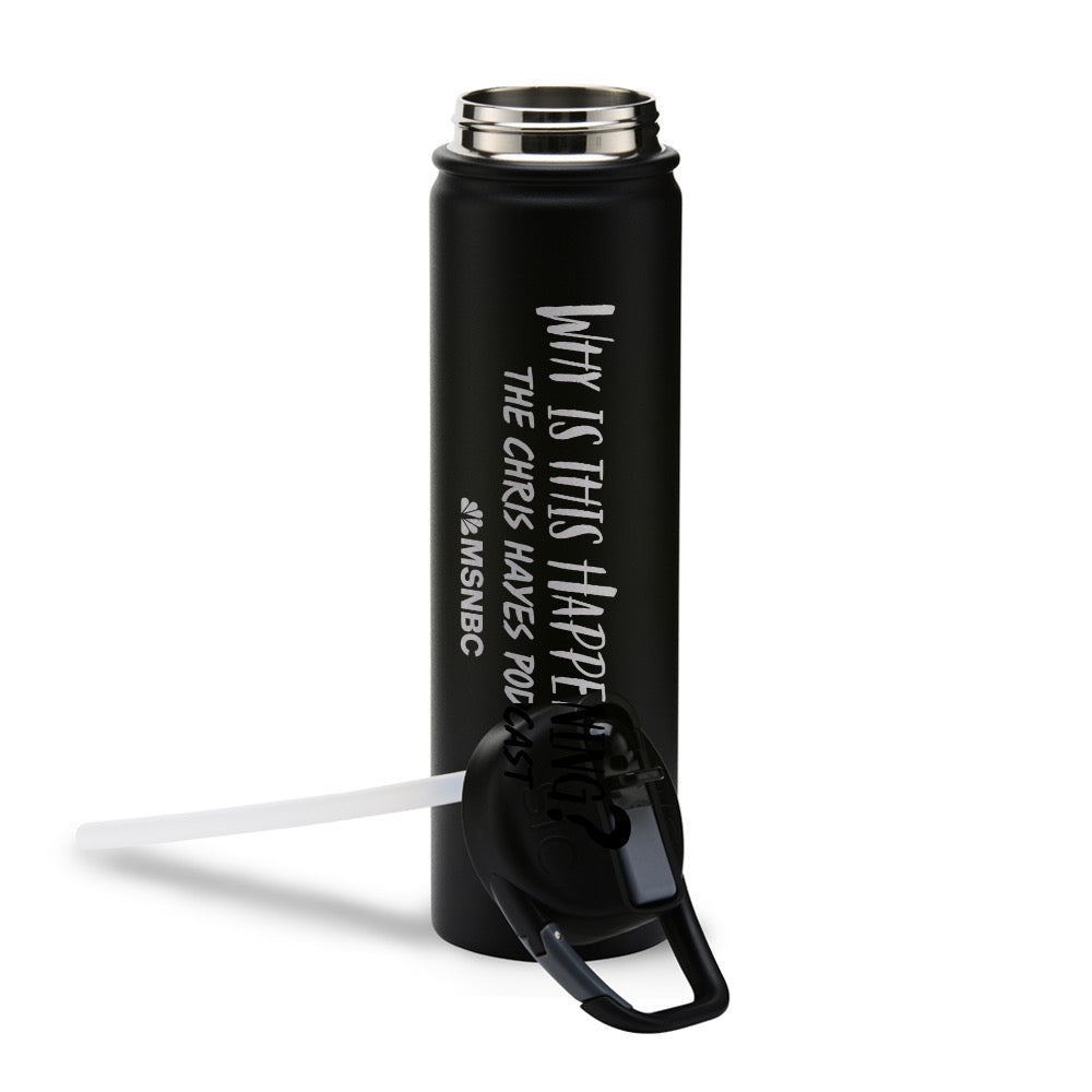 Why Is This Happening? The Chris Hayes Podcast Logo Water Bottle