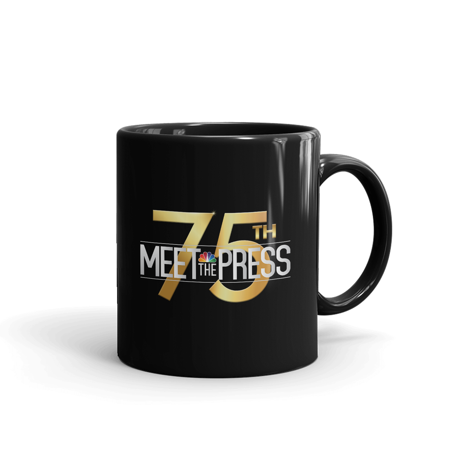 Meet The Press: 75th Anniversary Logo Black Mug