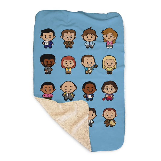 The Office Cute Collection Characters Sherpa Blanket