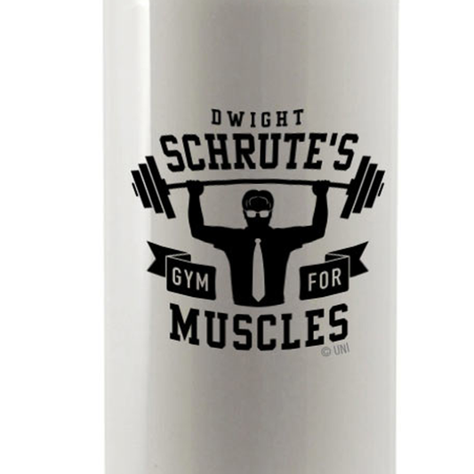 The Office Dwight Schrute's Gym for Muscles 20 oz Screw Top Water Bottle with Straw
