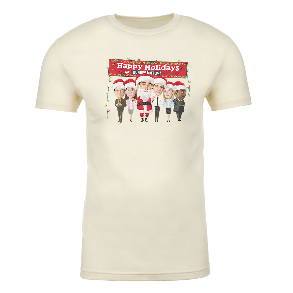 The Office Dunder Mifflin Happy Holidays Adult Short Sleeve T-Shirt