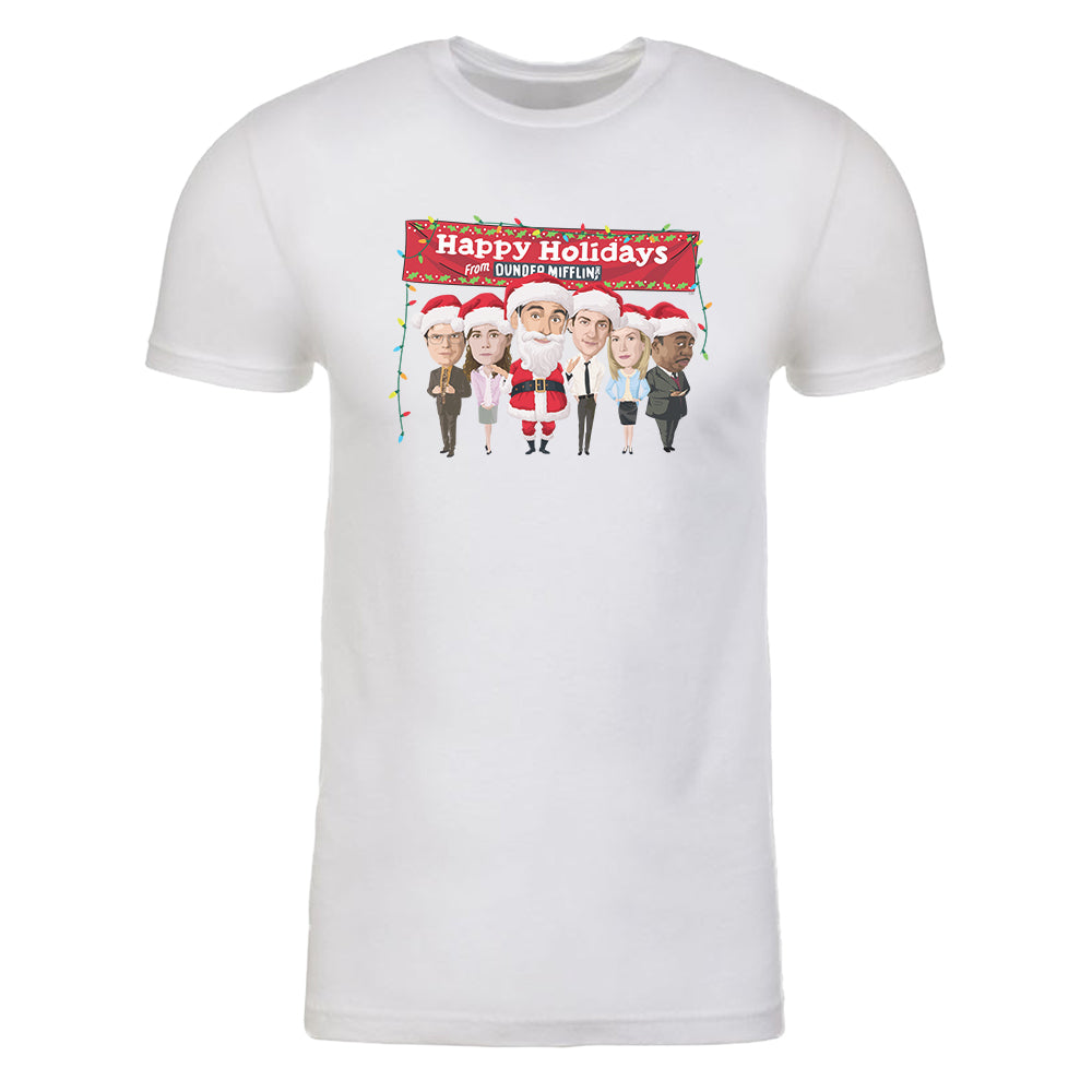 The Office Dunder Mifflin Happy Holidays Adult Short Sleeve T-Shirt