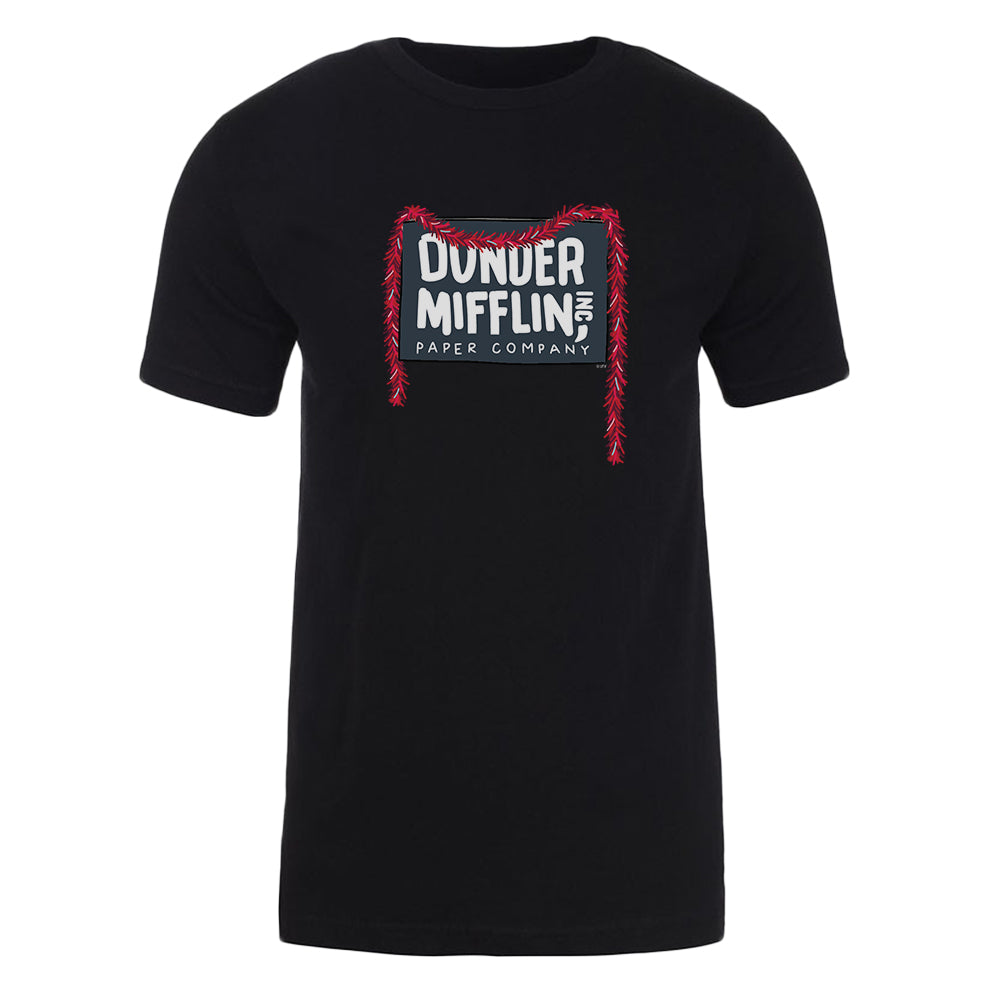 The Office Holiday Tinsel Dunder Mifflin Adult Short Sleeve T-Shirt