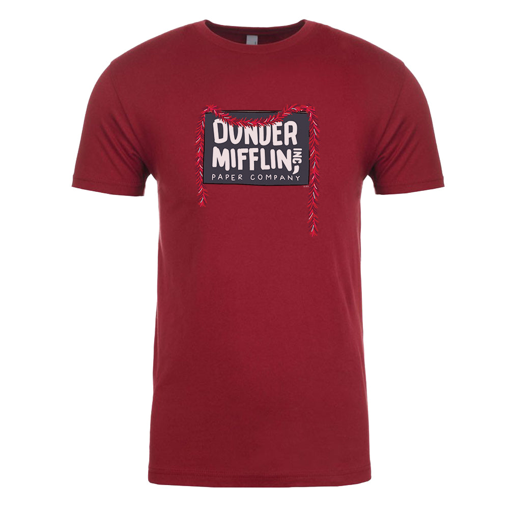 The Office Holiday Tinsel Dunder Mifflin Adult Short Sleeve T-Shirt