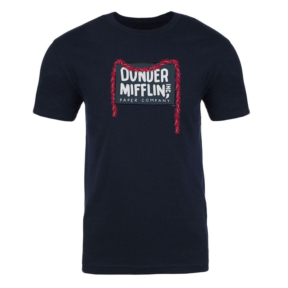 The Office Holiday Tinsel Dunder Mifflin Adult Short Sleeve T-Shirt