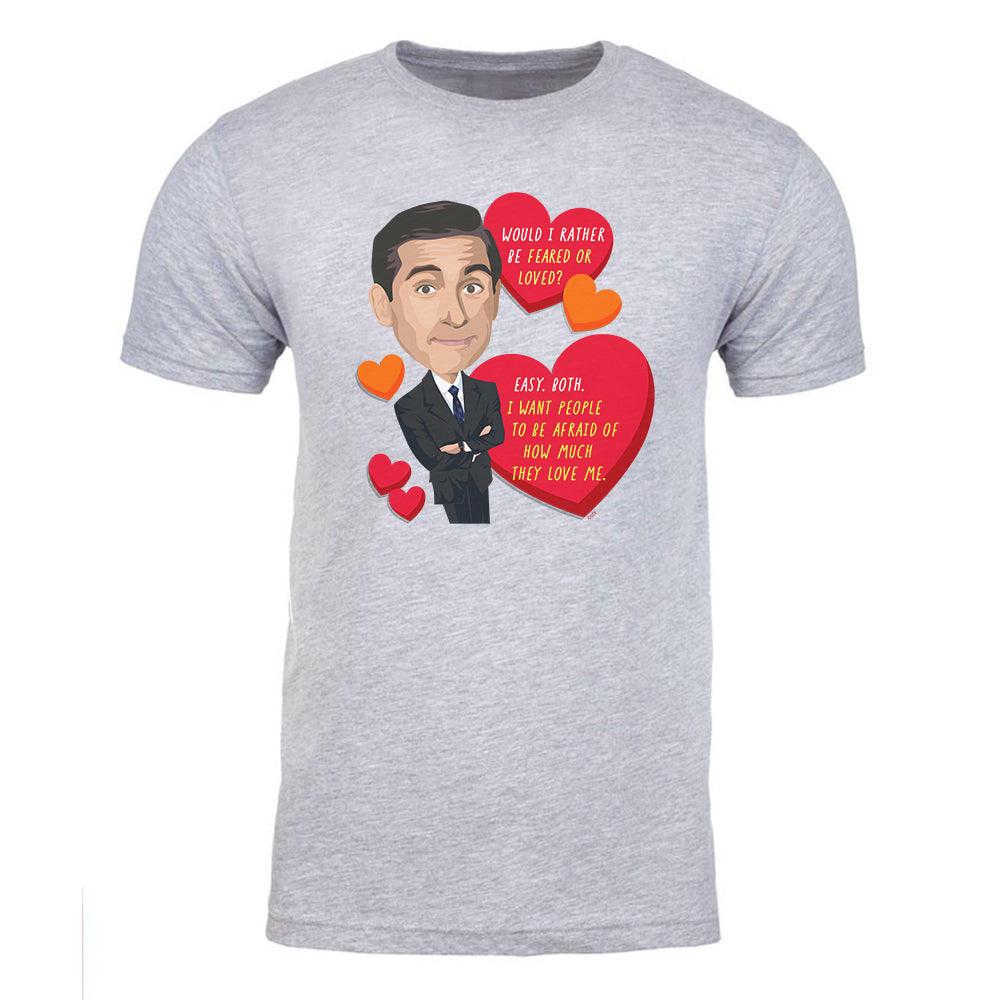 The Office Would I Rather be Feared or Loved Adult Short Sleeve T-Shirt