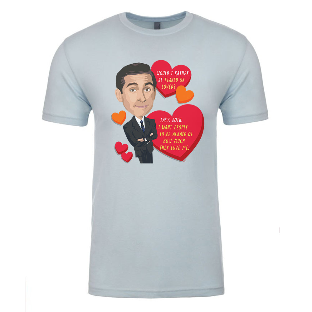 The Office Would I Rather be Feared or Loved Adult Short Sleeve T-Shirt