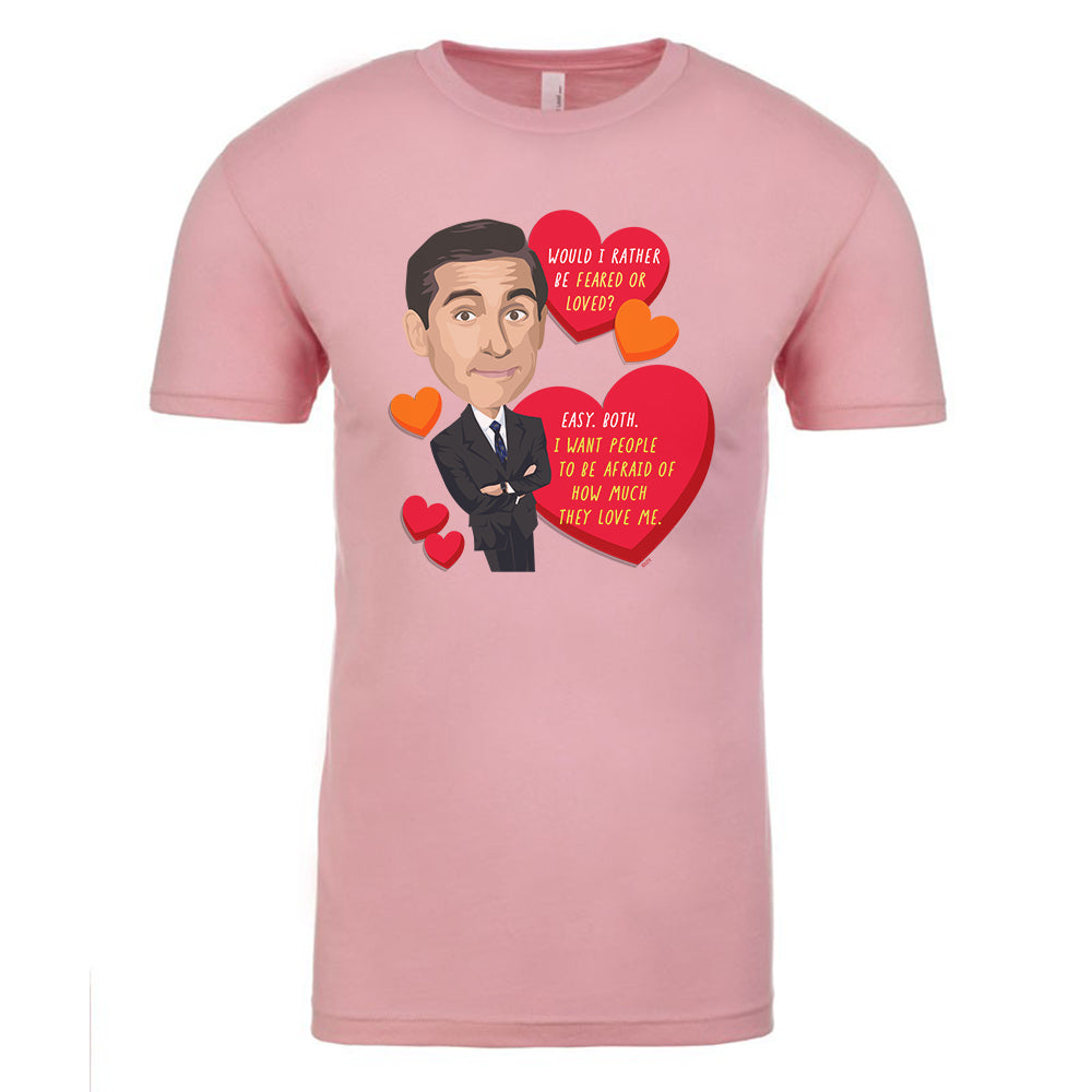 The Office Would I Rather be Feared or Loved Adult Short Sleeve T-Shirt