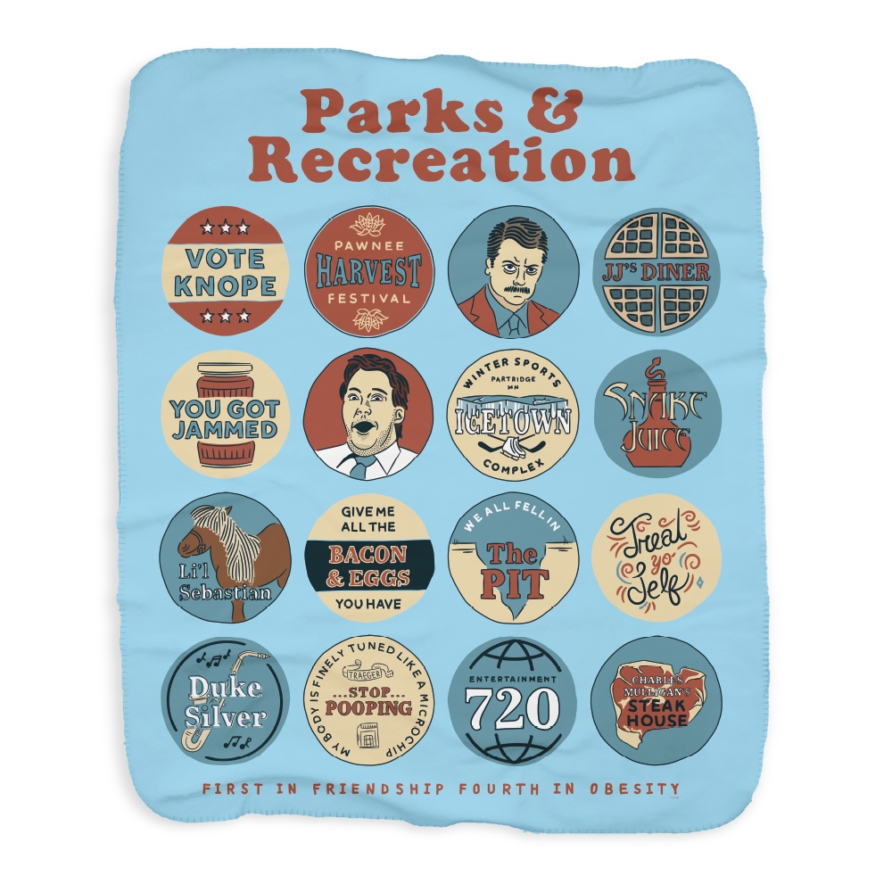 Parks and Recreation Quote Mash-Up Sherpa Blanket