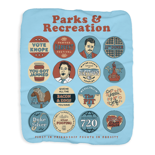 Parks and Recreation Quote Mash-Up Sherpa Blanket