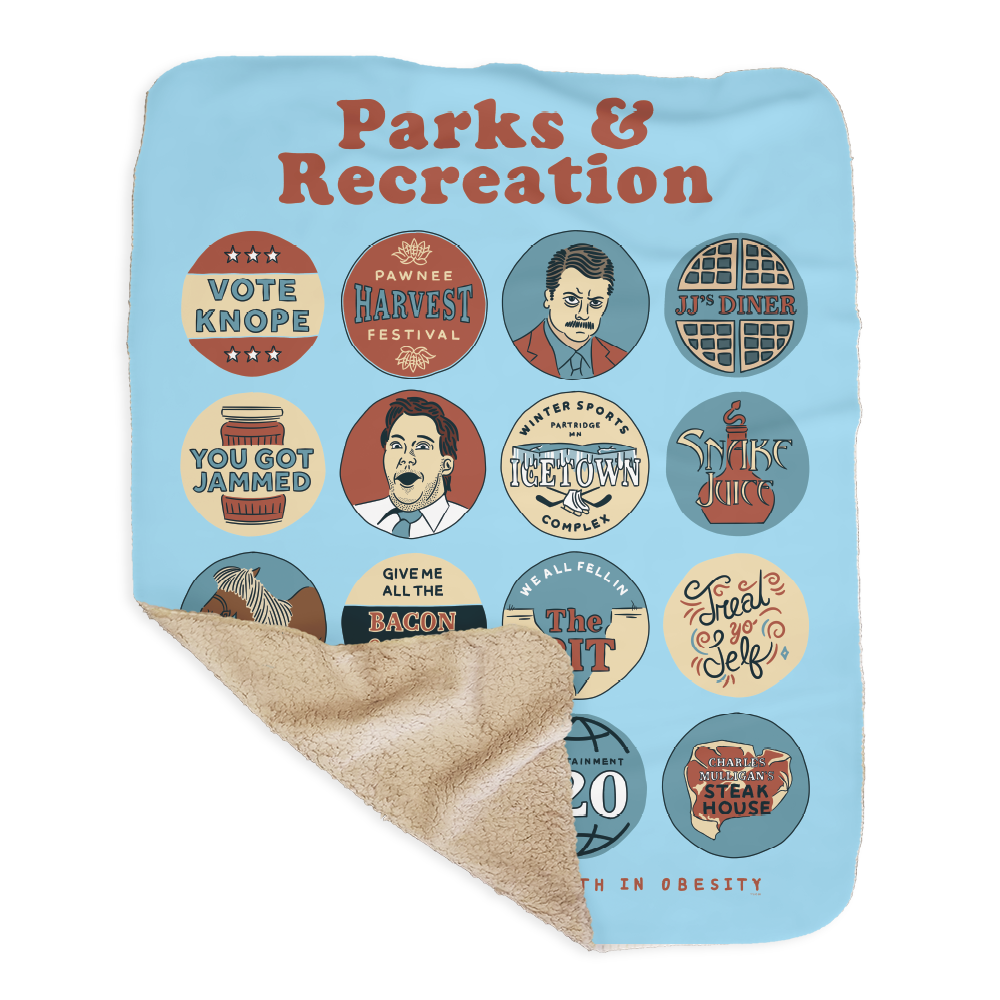 Parks and Recreation Quote Mash-Up Sherpa Blanket