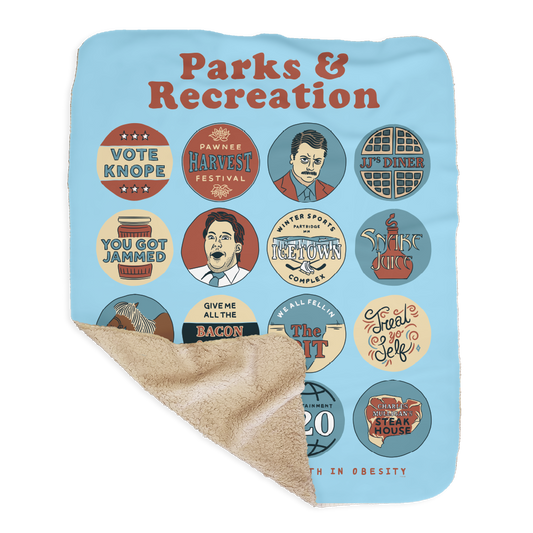 Parks and Recreation Quote Mash-Up Sherpa Blanket
