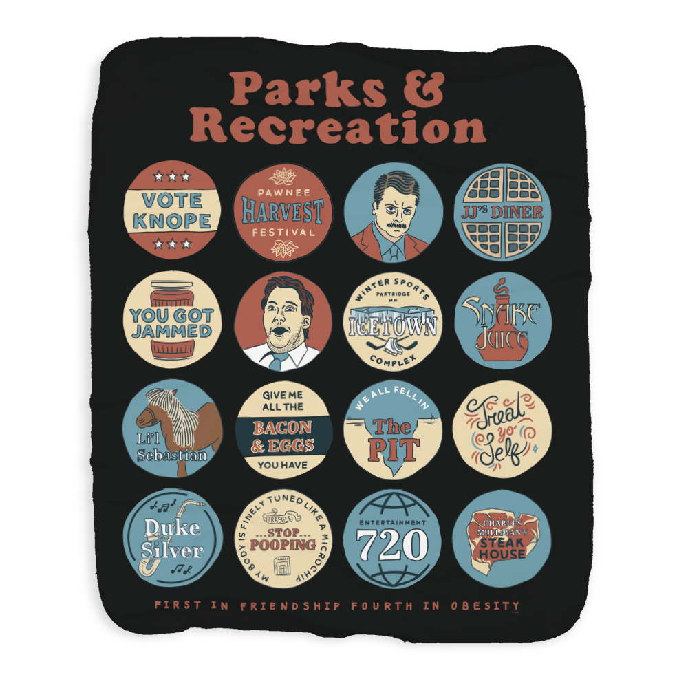 Parks and Recreation Quote Mash-Up Sherpa Blanket