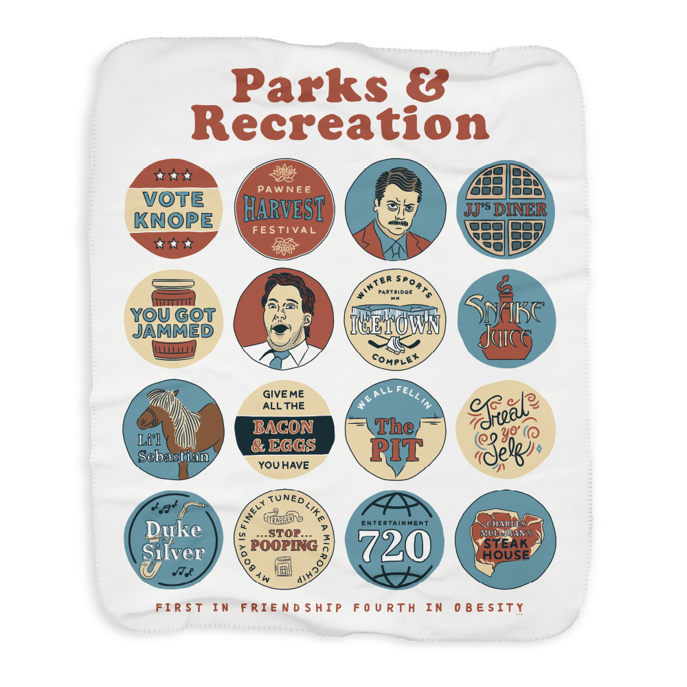 Parks and Recreation Quote Mash-Up Sherpa Blanket