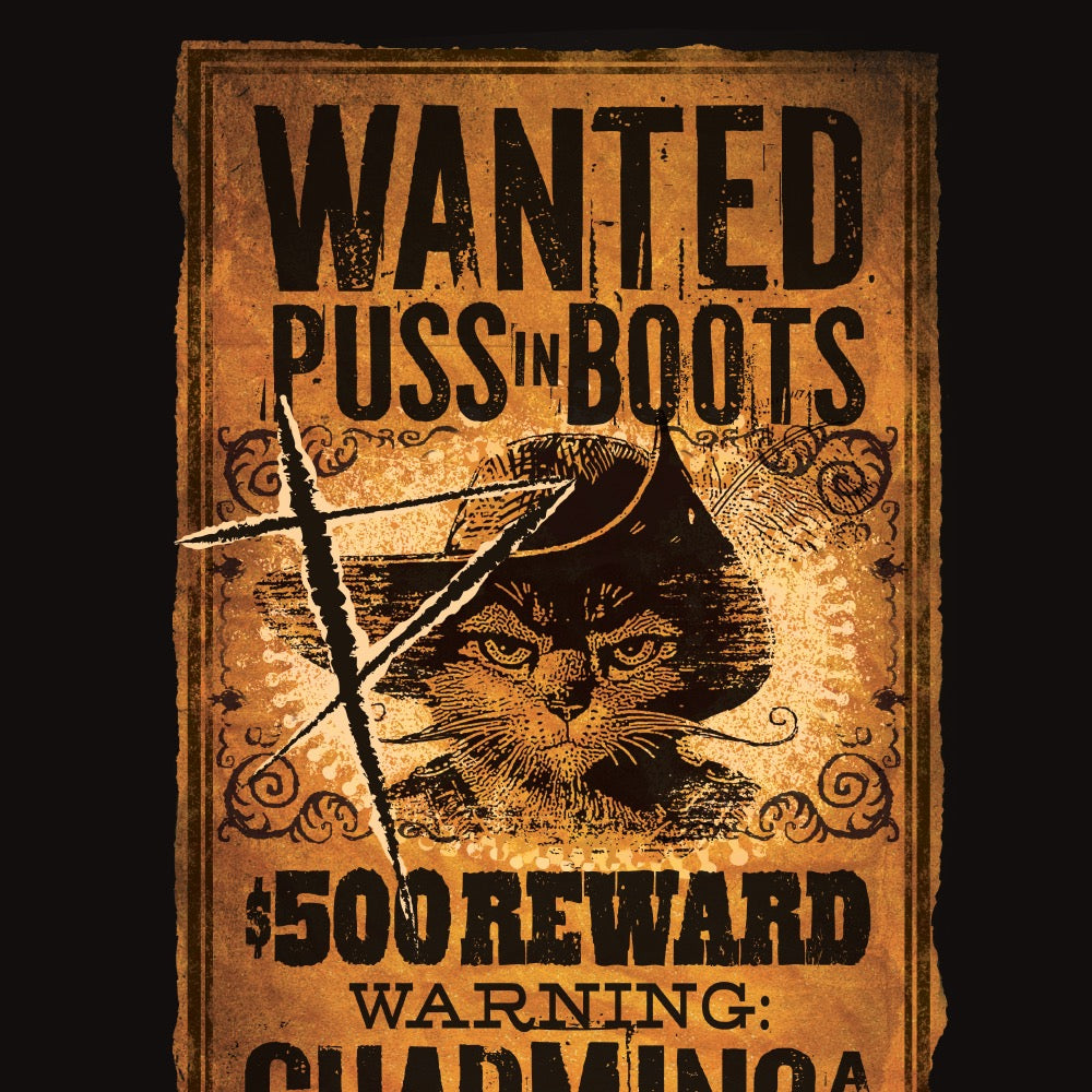 Puss In Boots Wanted Sign Sherpa Blanket