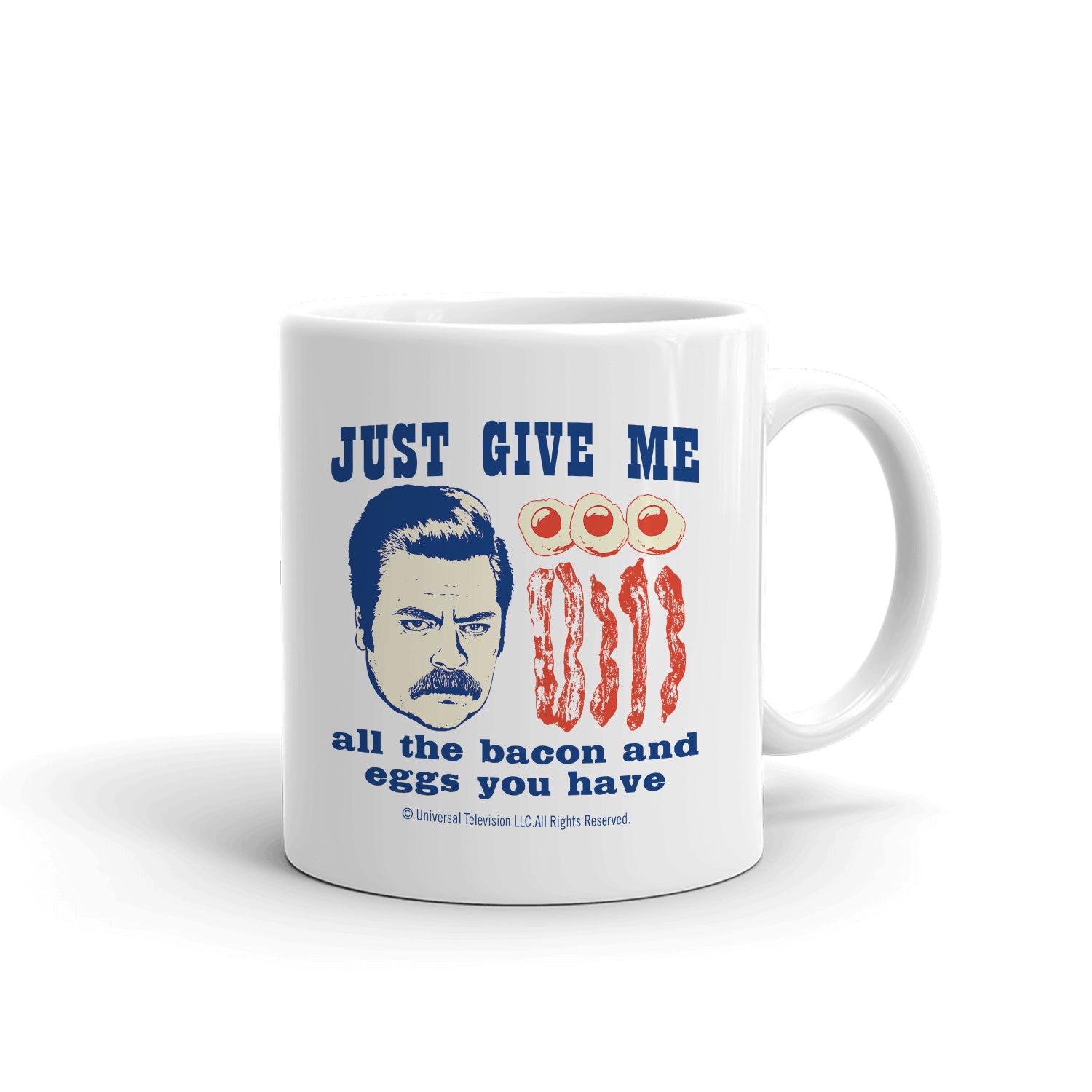 Parks and Recreation All The Bacon White Mug