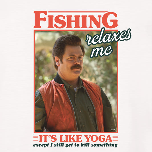 Parks and Recreation Ron Swanson Fishing Relaxes Me T-Shirt