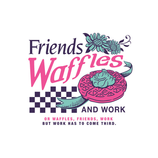 Parks and Recreation Friends, Waffles, and Work Mug