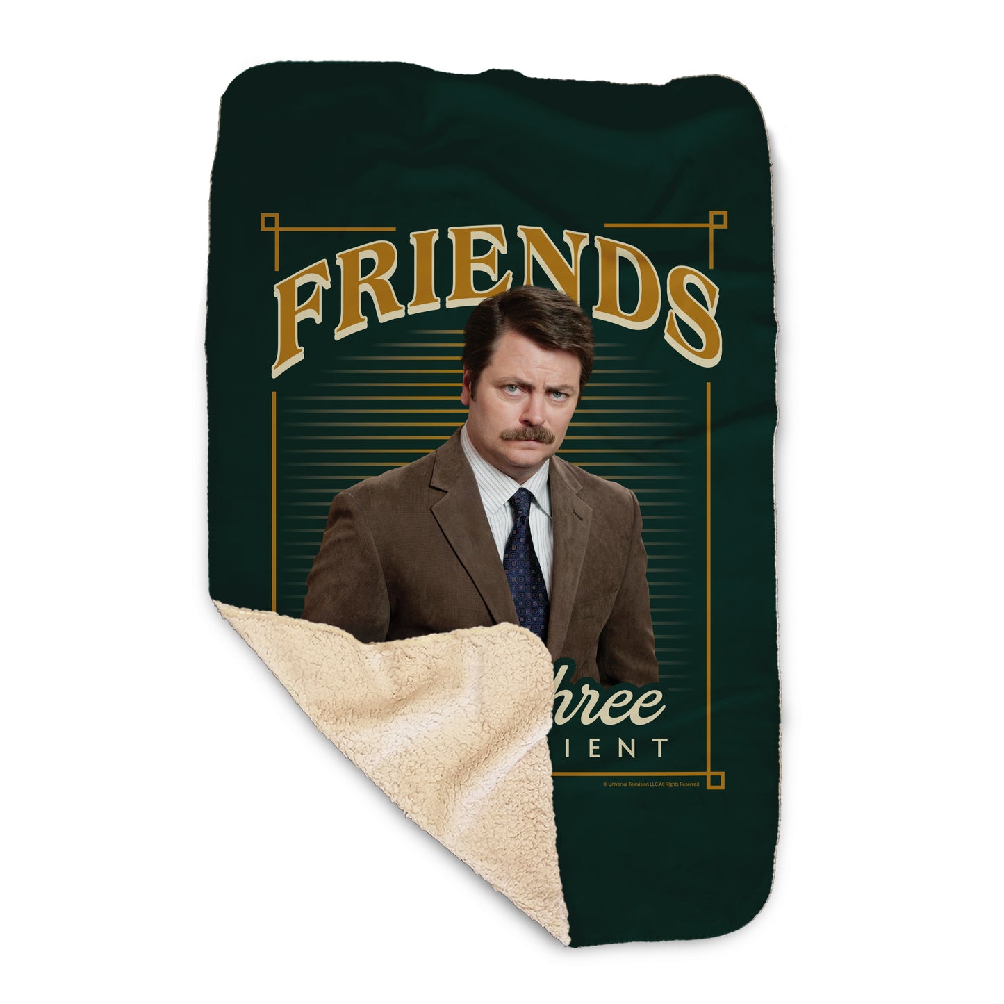 Parks and Recreation Ron Swanson One to Three Friends Sherpa Blanket