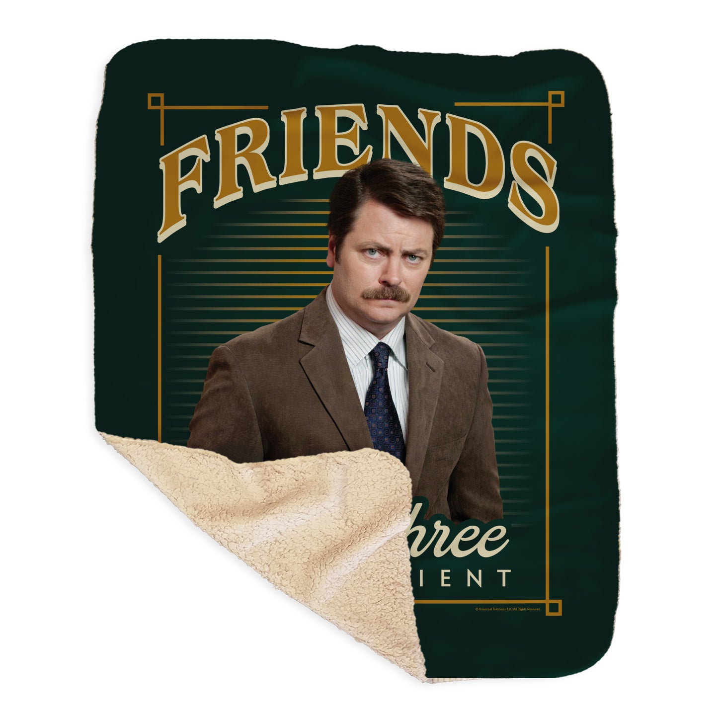 Parks and Recreation Ron Swanson One to Three Friends Sherpa Blanket
