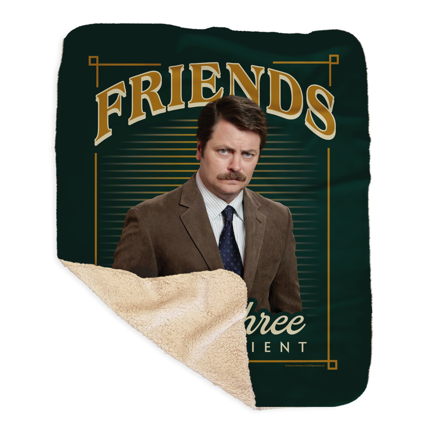 Parks and Recreation Ron Swanson One to Three Friends Sherpa Blanket