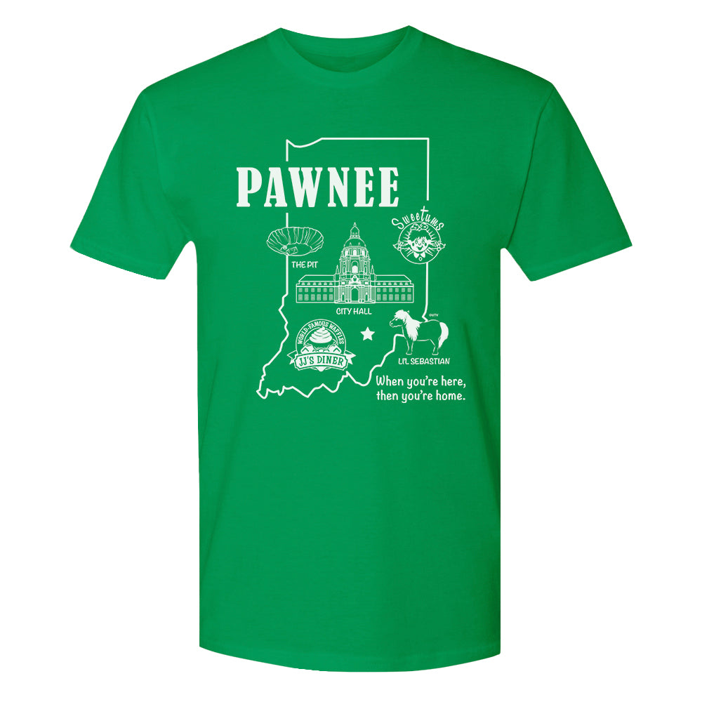 Parks and Recreation Pawnee Indiana Map T-Shirt