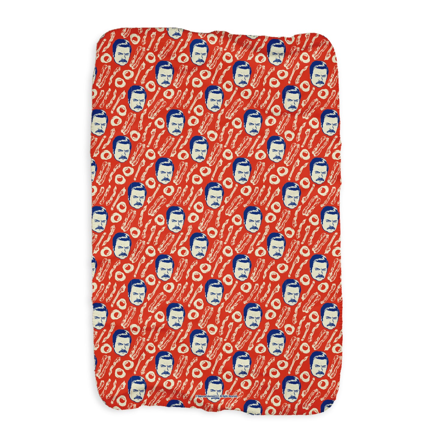 Parks and Recreation Ron Swanson Bacon Pattern Sherpa Blanket