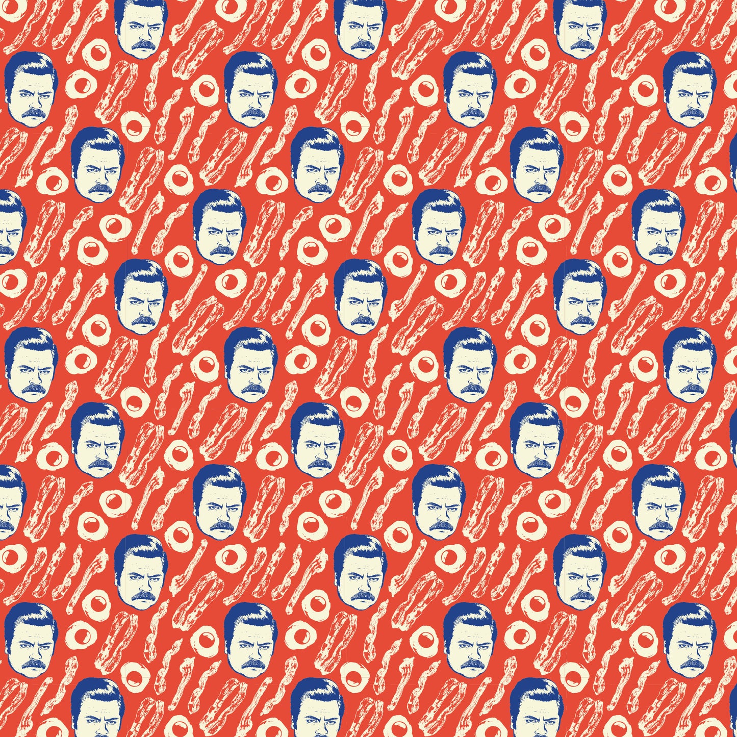 Parks and Recreation Ron Swanson Bacon Pattern Sherpa Blanket