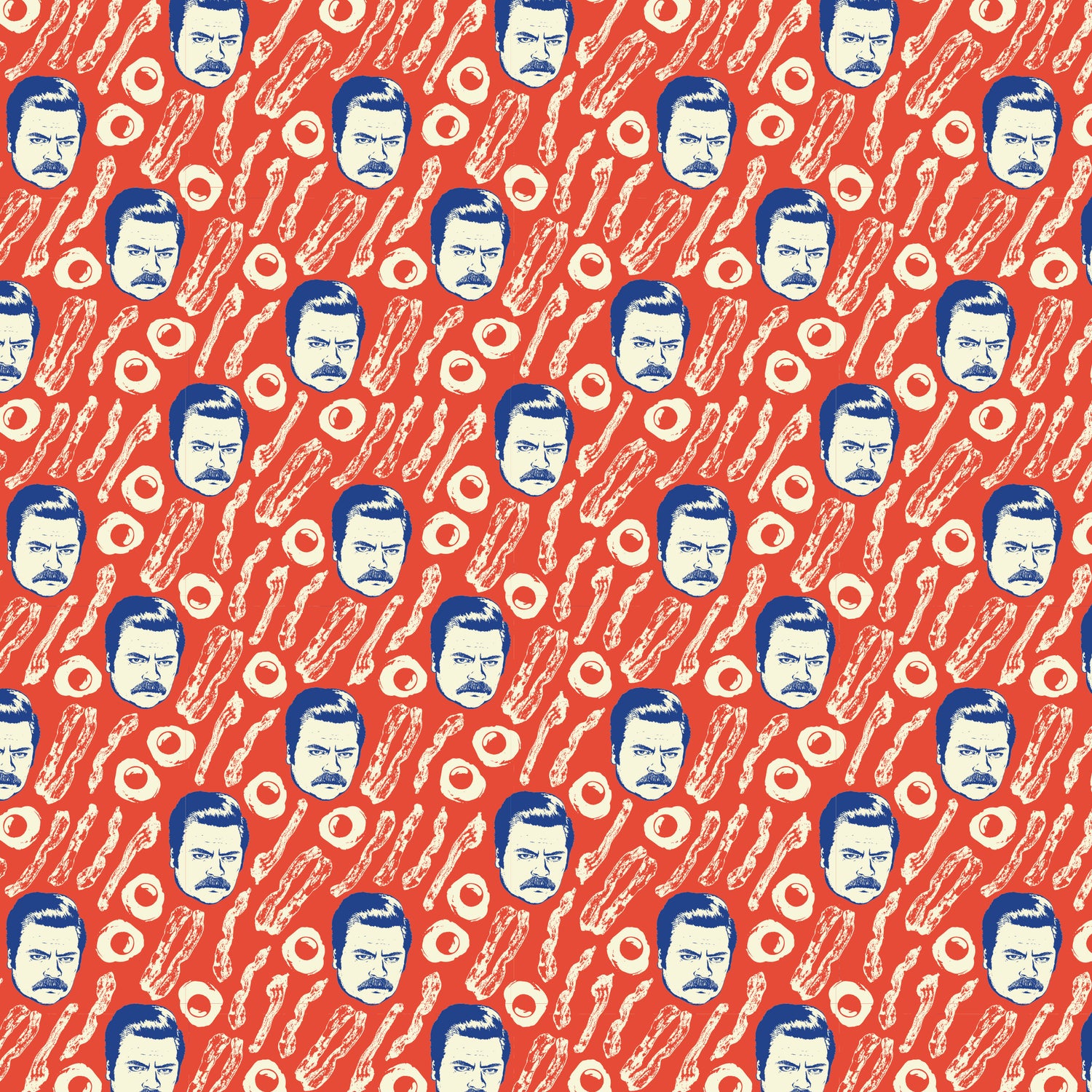Parks and Recreation Ron Swanson Bacon Pattern Sherpa Blanket