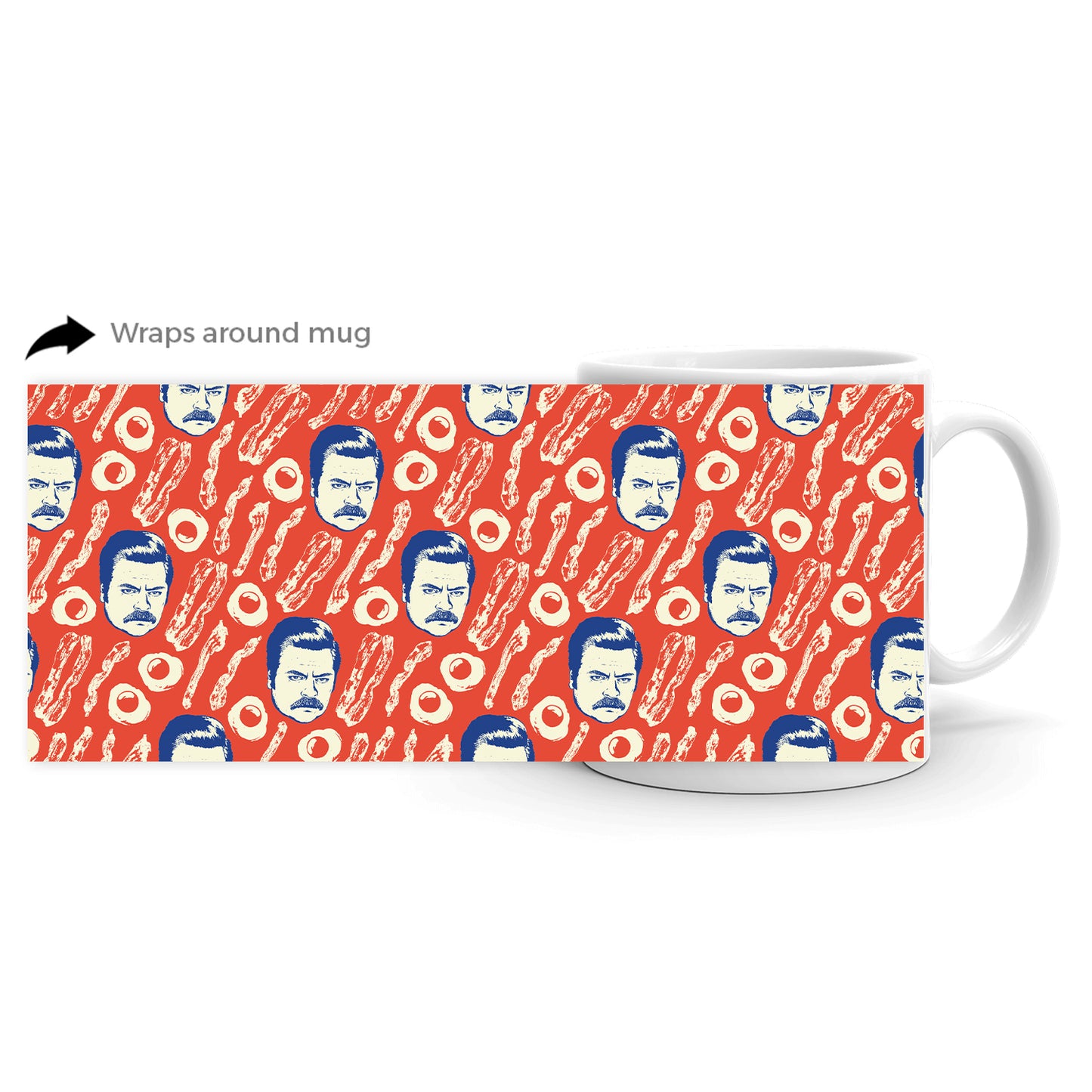 Parks and Recreation Ron Swanson Bacon Pattern Mug