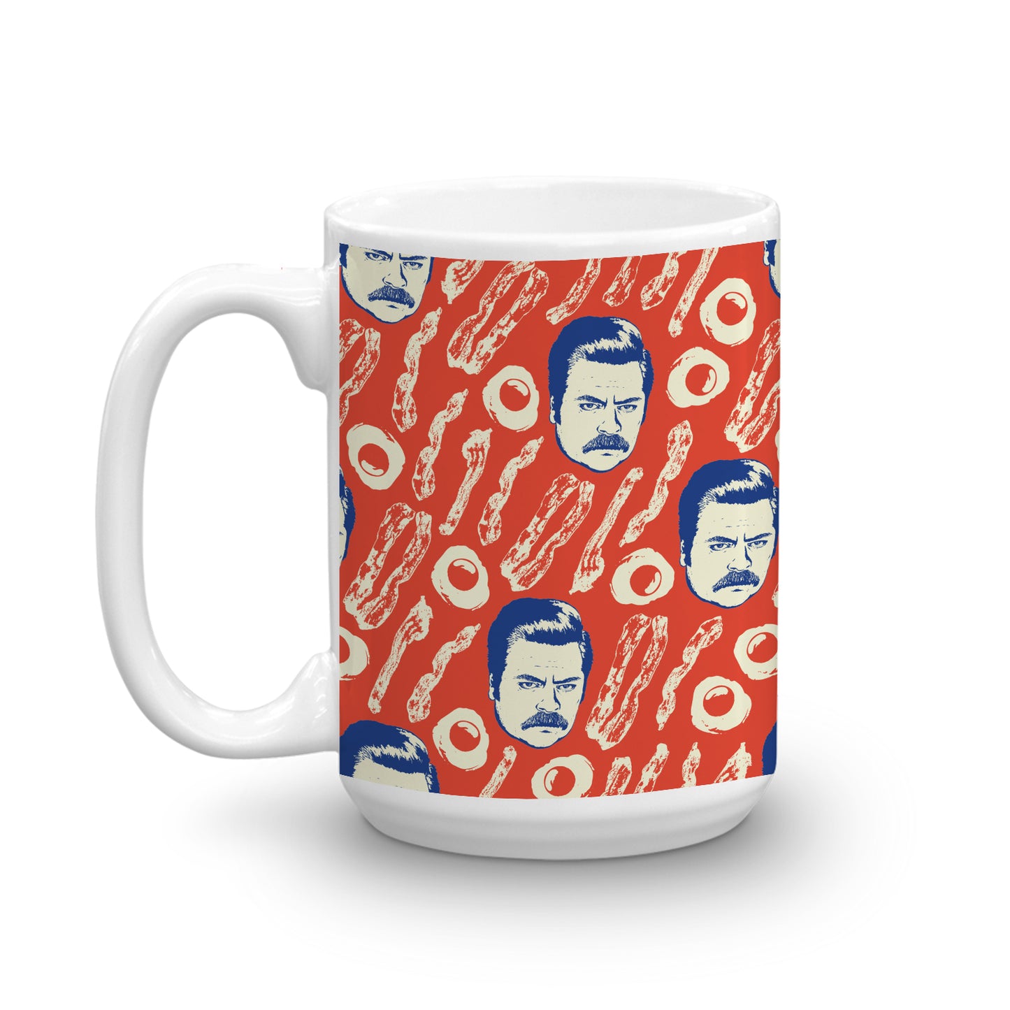 Parks and Recreation Ron Swanson Bacon Pattern Mug