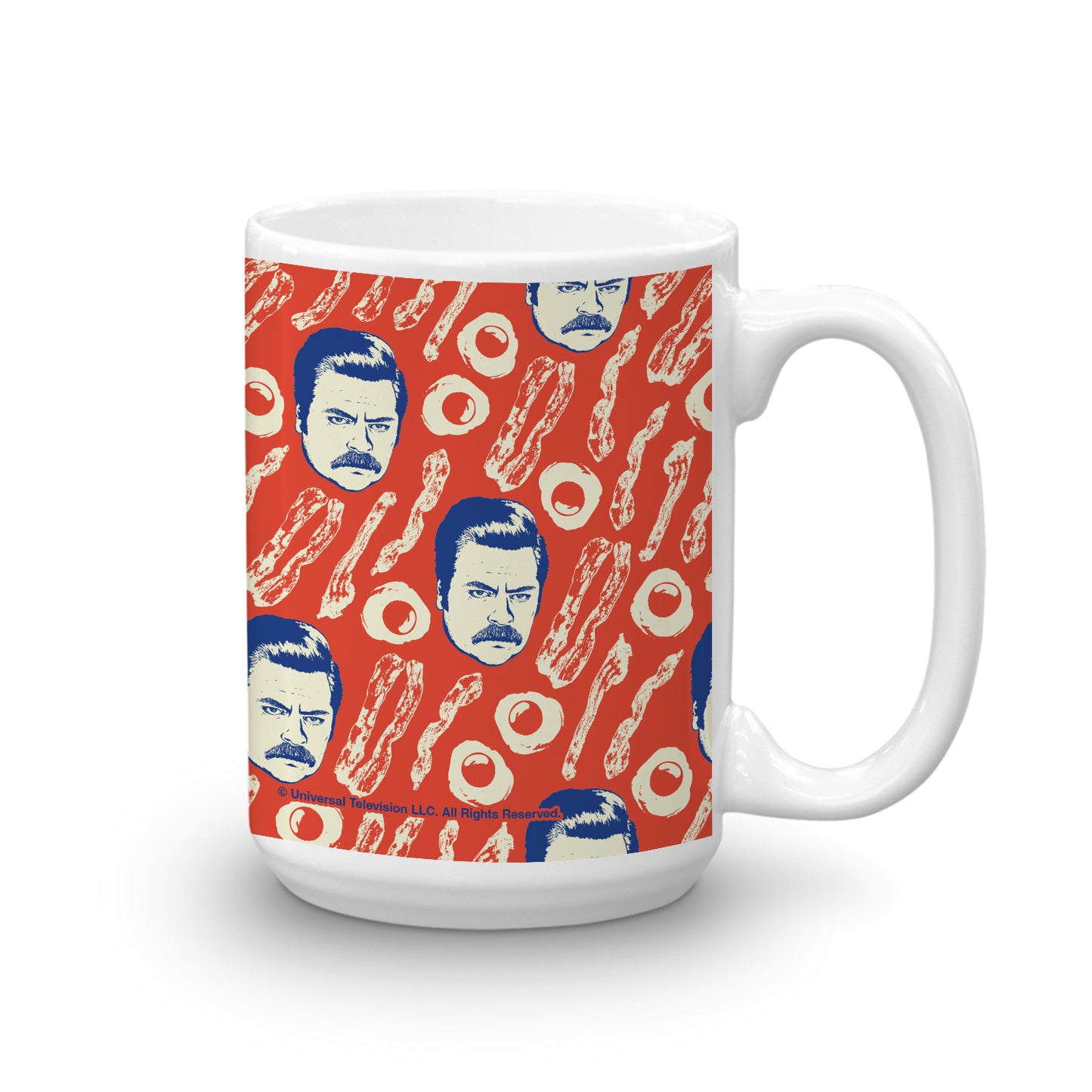Parks and Recreation Ron Swanson Bacon Pattern Mug